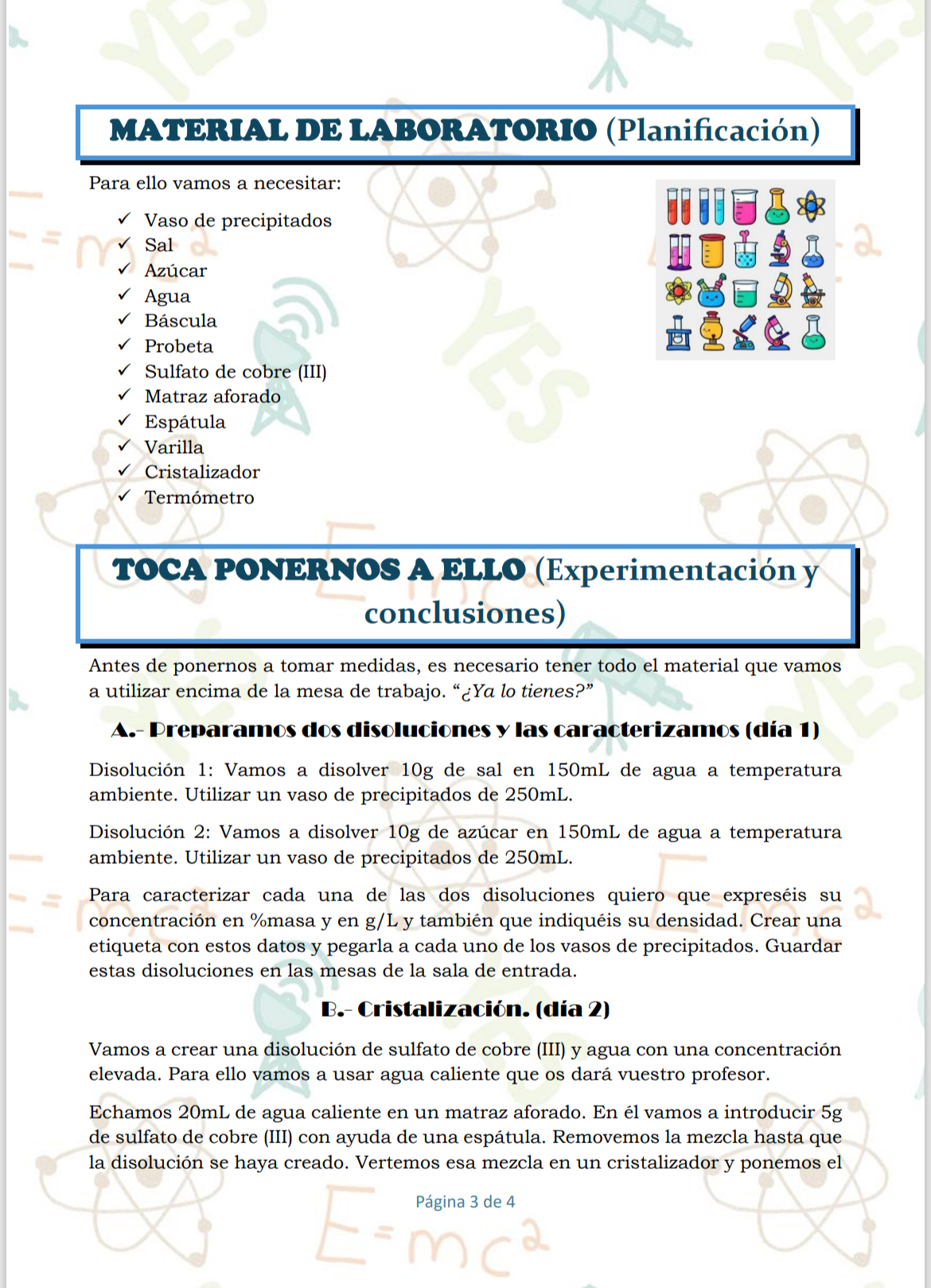 Guión práctica disoluciones - física y química (4º ESO/1º BACH) - Imagen 2
